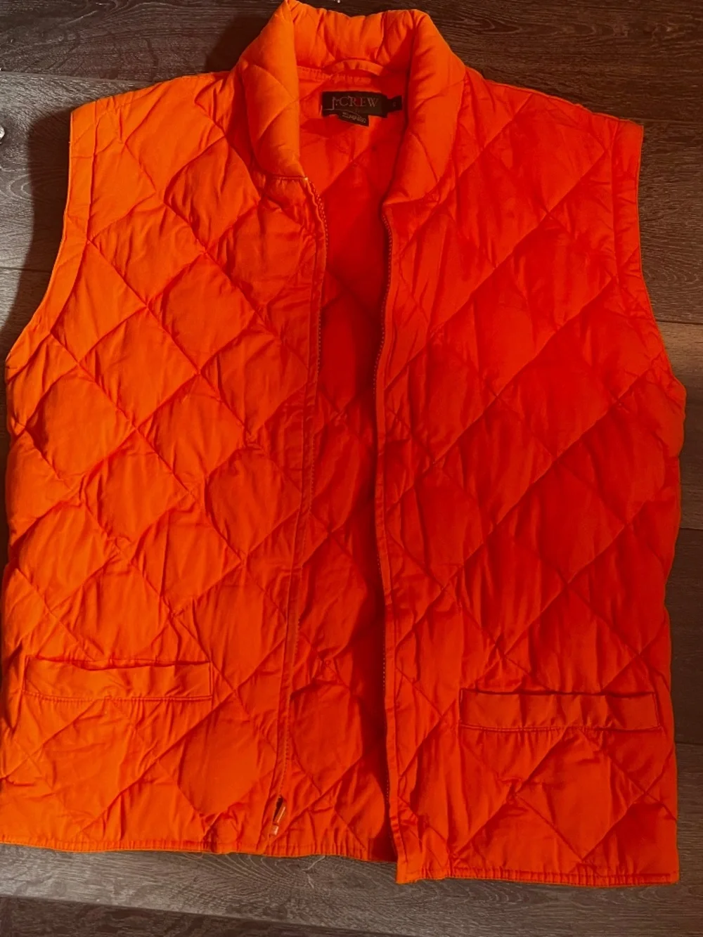 Vintage Men’s Small J. Crew Orange Vest quilted cotton